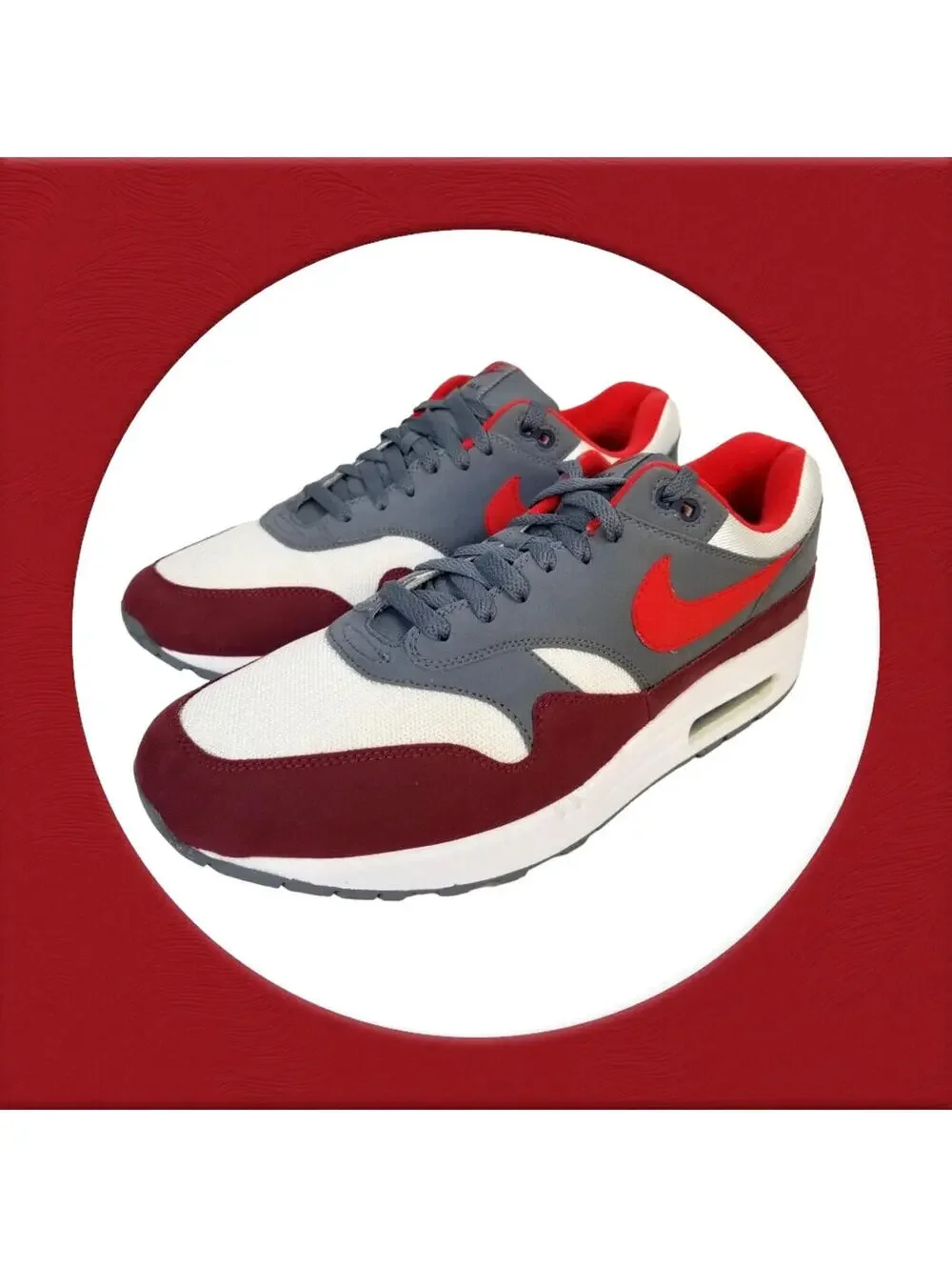 RETRO NIKE AIR MAX 1 ANNIVERSARY OG 2017 2018 GRAY RED WHITE Shoes Men's Size 13